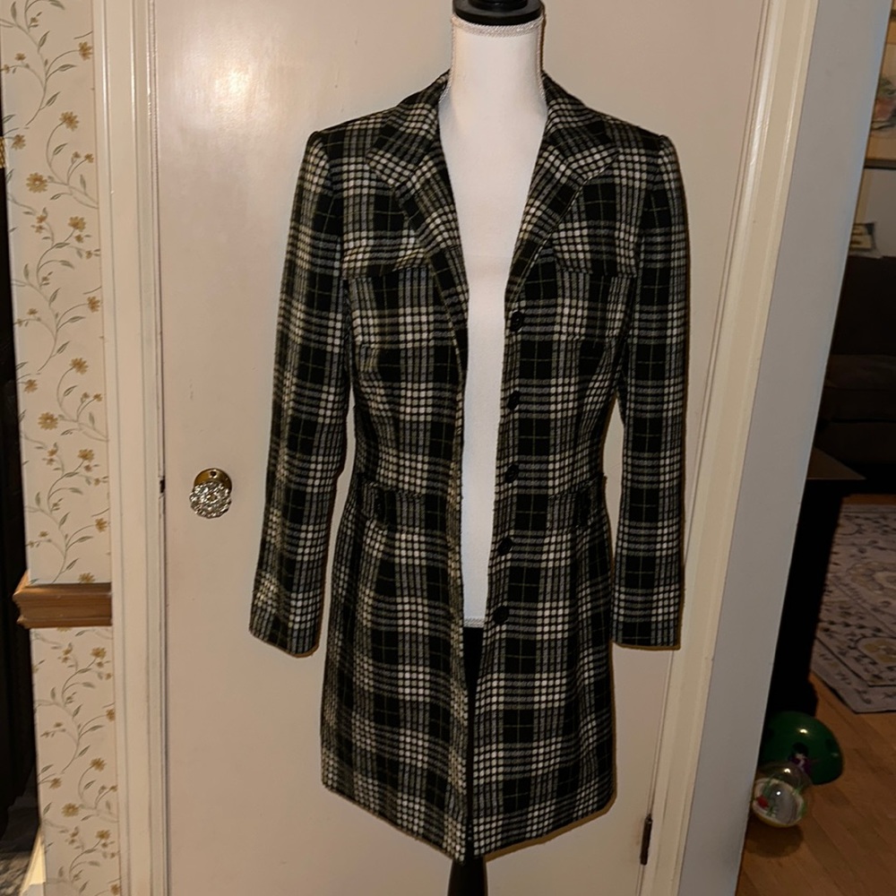 Worthington long plaid jacket - size 6